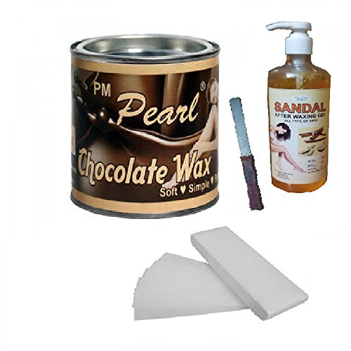 Chocolate Body Wax + 90 Wax Strips with After Wax Gel & Wax Knife
