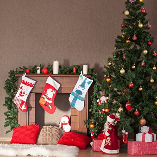 EBK Meia de Natal de Unicórnio de Feltro Branco Azul, 40,6 cm x 22,5 cm, Decoração de Guirlanda de P