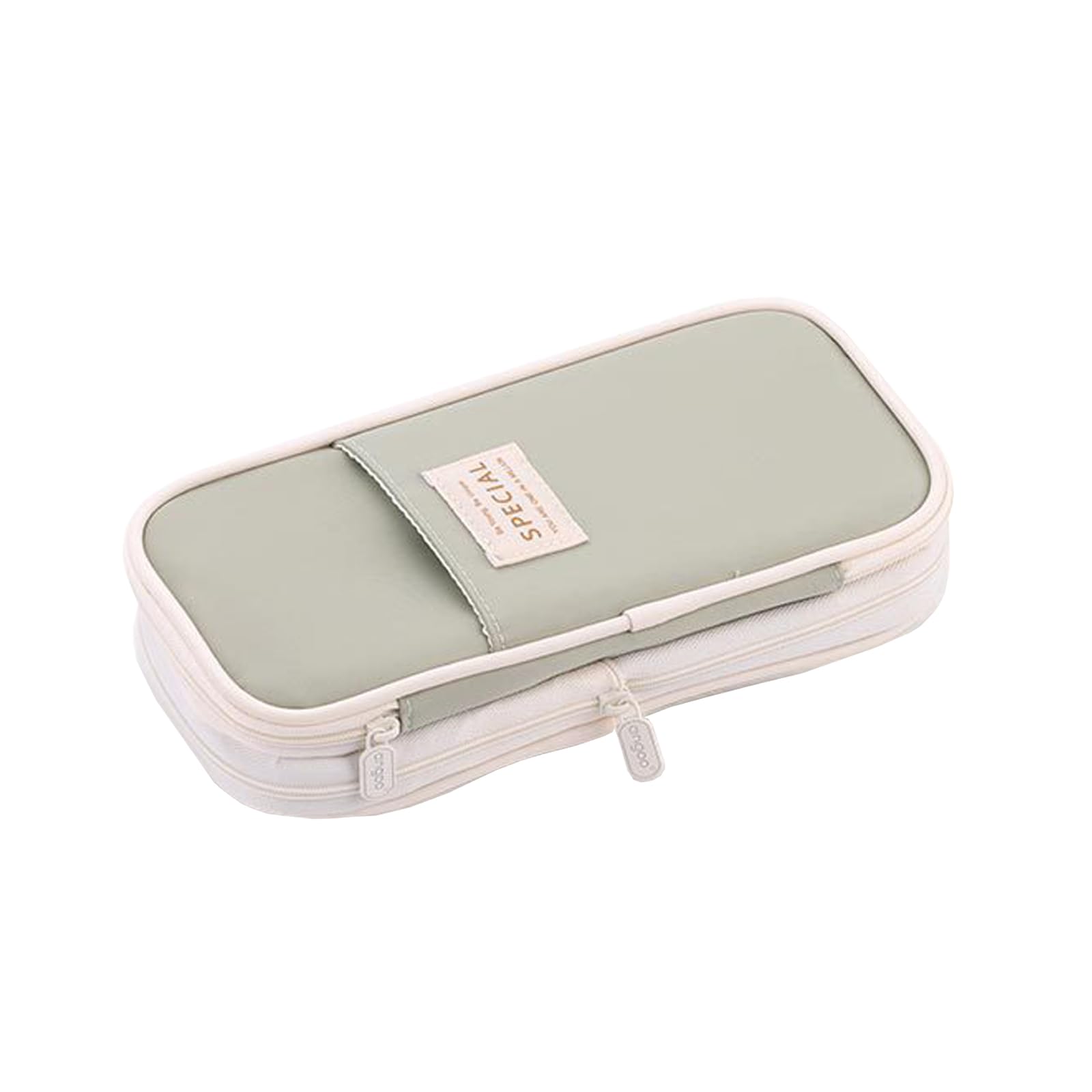 WAFJAMF Large Capacity Pencil Box with Zipper Big Storage Bag Pouch Holder Box Organizer for Office Travel - Light Green