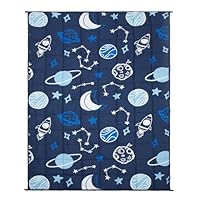 OHS Weighted Blanket Teddy Fleece 3kg Space Navy, Single Blankets for Adults Calming Stress Relief Anti Anxiety Gift for Men Women (Disclaimer:Only Suitable for Age 3+Years)