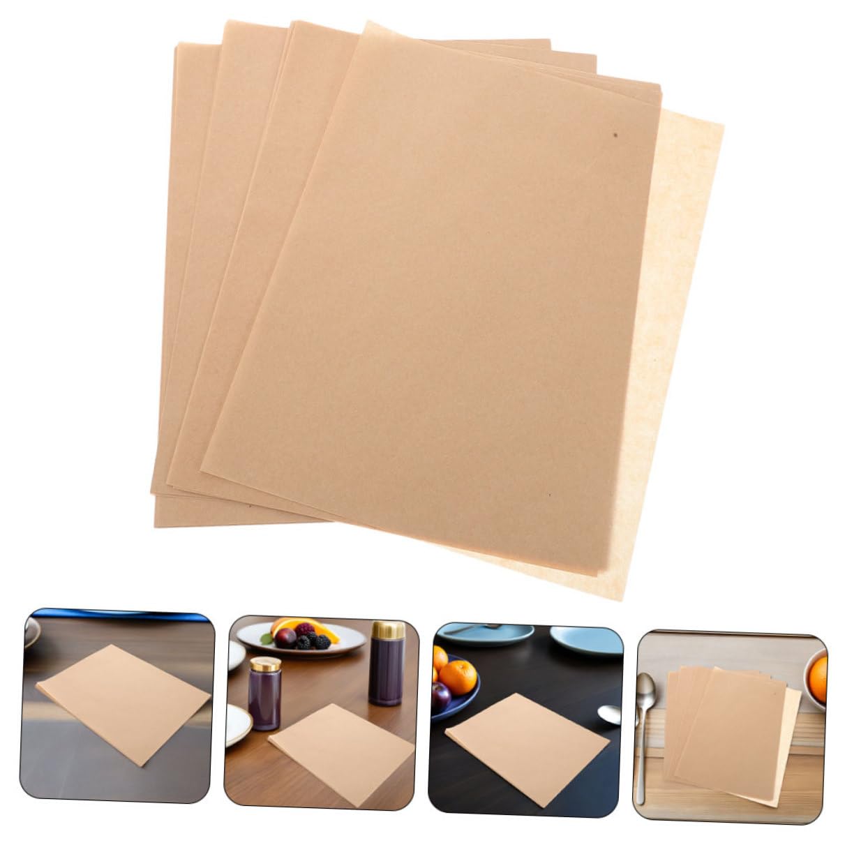 500piezas Bandeja De Horno Papel Vegetal Papel De Pergamino Antigrasa Para Hornear Barbacoa y Repostería De Calidad Alimentaria Para Pizzas Aperitivos y Frituras