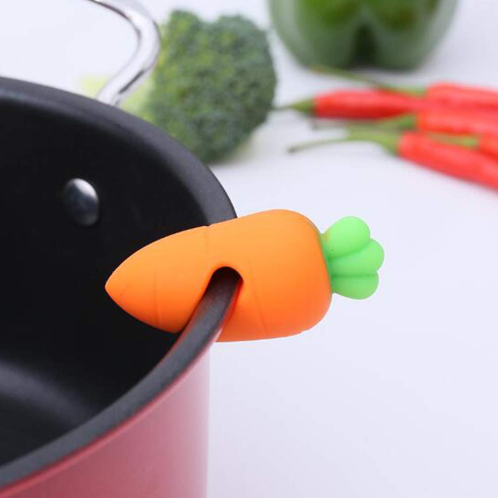 Alzacoperchio In Silicone A Forma Di Carota - 4 Pezzi - Resistente Al Calore - Per Pentole E Cucina