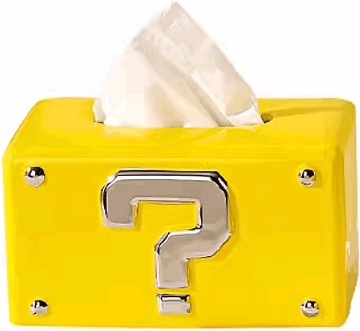 Ceramic Rectangular Tissue Box Holder Yellow