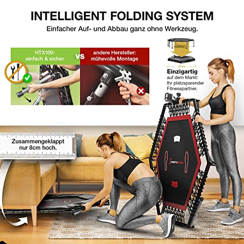 Sportstech HTX100 Trampolin, klappbar | Deutsche Qualitätsmarke | Fitness Trampolin mit Haltegriff | Indoor Jumping für… – Bild 5