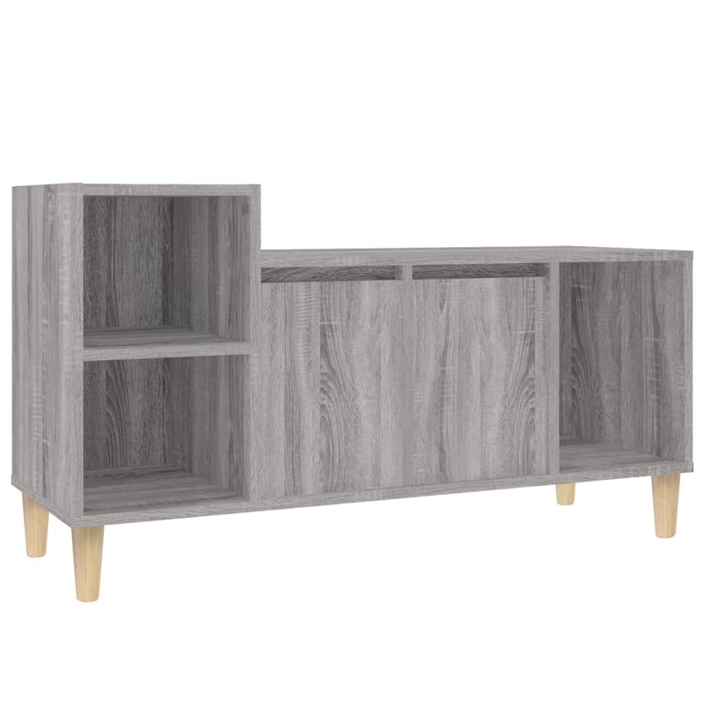 Mobile TV bianco con robusto piano superiore e spazio per lettori DVD, porte e scomparti in legno con supporto da parete incluso