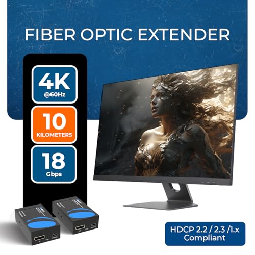 Image of OREI 4K DisplayPort Extender Over Fiber Optic Balun - UltraHD 4K @ 60Hz 4:4:4 DR, HDR10+, SFP+ - Up to 10 KM in Single Mode - 300M in Multi-Mode