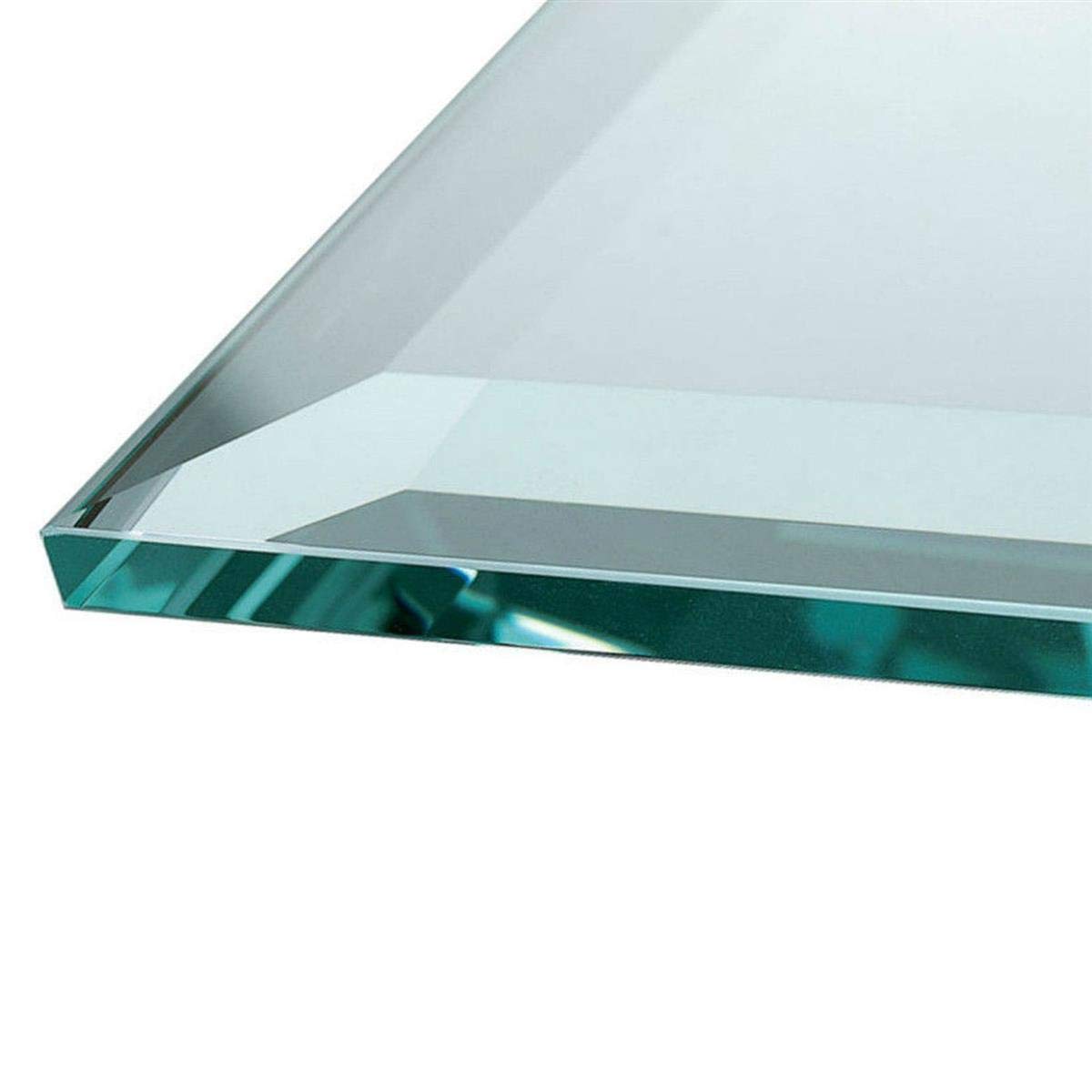 Euro Tische Glasplatte für Kaminofen und Tischplatte in 90x90cm Facettenschliff, Schutzplatte mit 6mm ESG Sicherheitsglas, Funkenschutzplatte, Glasboden für Kamin (Klarglas)