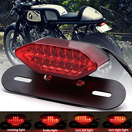 Image of DREAMIZER Motorcycle Tail Light Integrated Running Lamp Brake&Turn Signal Light with License Plate Bracket Compatible With Motorcycle Street Bike Cruiser Chopper And More