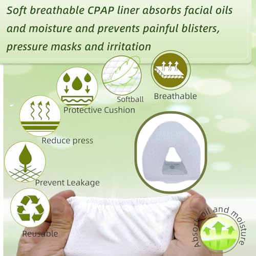 Image of 4 Pack Nasal CPAP Mask Liners Compatible with Small Size N20 Nasal Mask Cushions. Enjoy Silky Comfort, Reducing Facial Redness and Pressure Marks for Enhanced Comfort (Raw White) (Small)