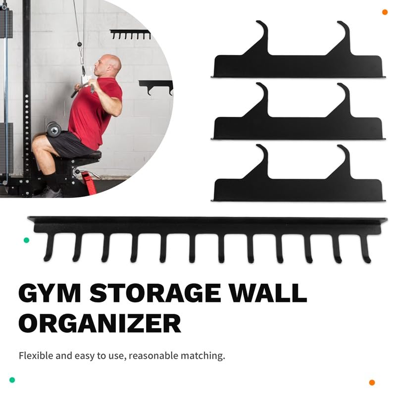 Supporto per Barra per Trazioni LAT Machine, Organizer da Parete per Attrezzi da Palestra per Accessori per Trazioni LAT Machine e Cavi.