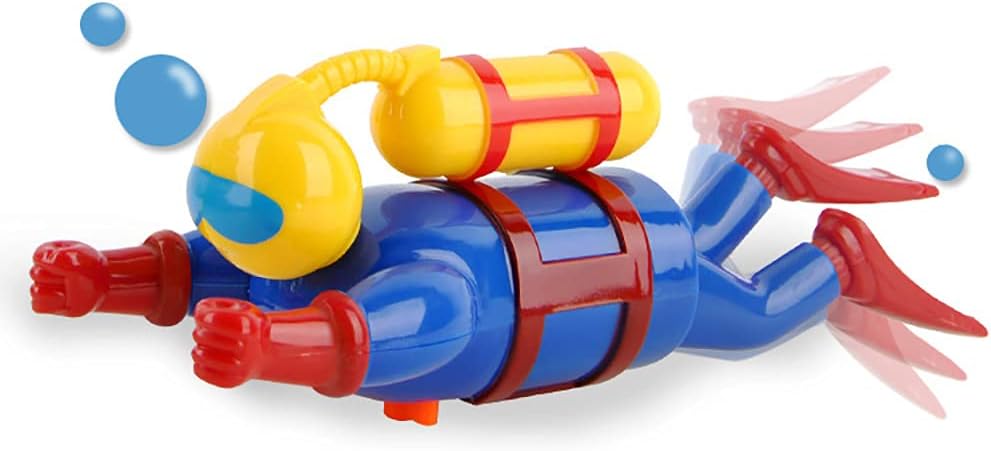 NEXTAKEDiver Bath Toy, Funny Swimming Frogman Toy Windup Bathtub Toy Scuba Diver Clockwork Floating Water Toy for Kids