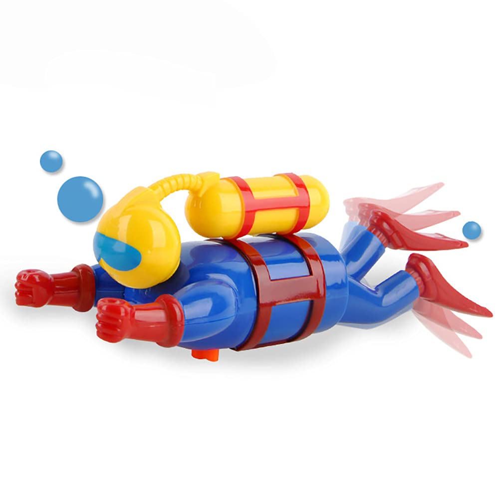 NEXTAKEDiver Bath Toy, Funny Swimming Frogman Toy Windup Bathtub Toy Scuba Diver Clockwork Floating Water Toy for Kids