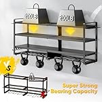 Large Power Tool Organizer Wall Mount,4 Layers Heavy Duty Metal Loads 400lbs,Power Tool Shelf Battery Storage with 8 Cordless Drill Holder,Utility Racks for Garage Workshop - Image 4