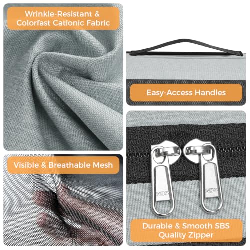 Image of BAGAIL Compression Packing Cubes for Travel Essentials, 8 Set-Gray | Tear‑Resistant Fabric, Space‑Saving, Visible Mesh Panel, Vibrant Color Choices, Travel, Camping & Cruise, Home Storage