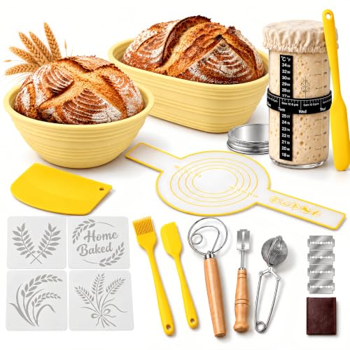Sourdough Starter Kit, 20PCS with Silicone Proofing...