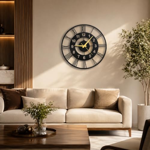 Image of 40 cm Metal Wall Clock, Black