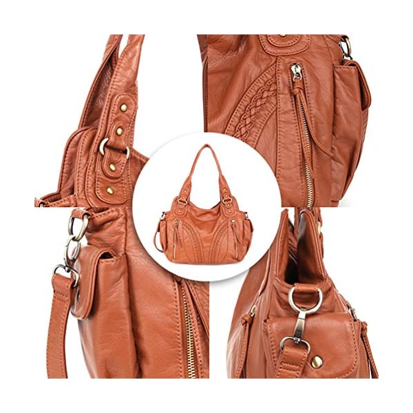 Montana-West-Handbags-for-Women-Washed-Leather-Hobo-Bags-Concealed-Carry-Purses-Stylish-Satchel-Handbag-with-Crossbody-Strap Montana West Washed Leather Shoulder Bag MWC-019SBR