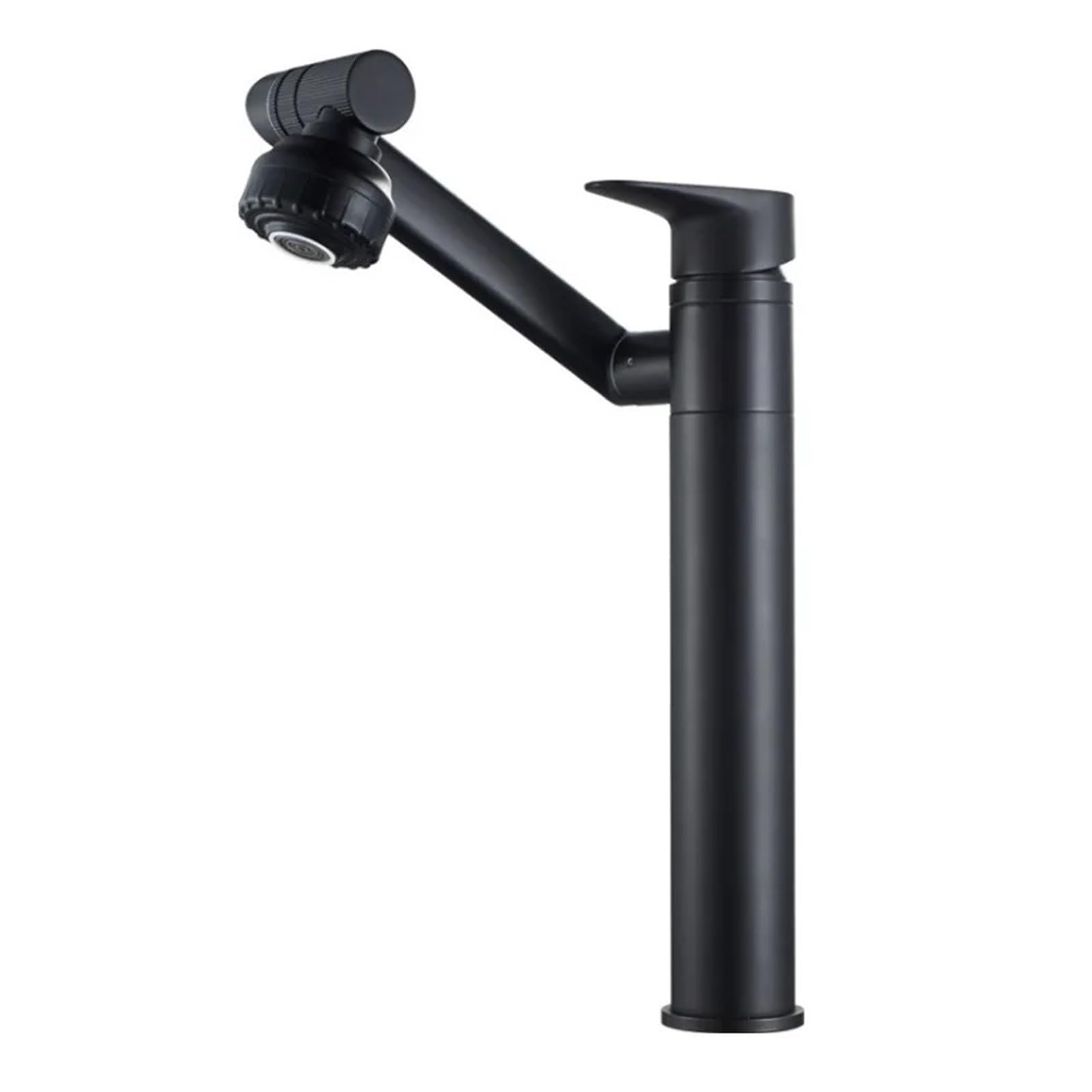 Soywim Black High Triple 360 Degree Bathroom Faucet, Deck Mounted Hot And Cold Water Mixer Aerator Black/Grey/Chrome/Gold/White Tap Tapware,High-Pressure Resistant(Black High)