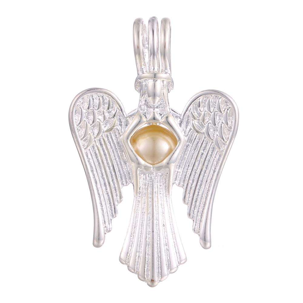 Vie jeune 10pcs Silver Pearl Cage Locket Pendants, Essential Oil Diffuser DIY Necklace Bracelet Jewelry Making Craft, Bulk Beads Aromatherapy Diffuser Charms Gifts for Women Girls