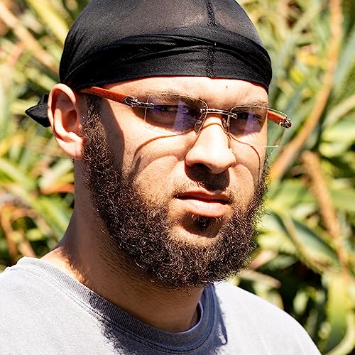 Street Knitted Men's Women's Rimless Vintage Small Woodgrain Rectangular 90's Retro Silver Metal Frame Hip Hop Clear Lens Glasses Trendy Square Buffs Eye Glasses3