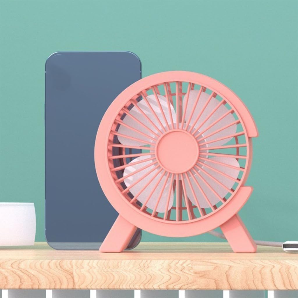 Retro USB Desk Fan Table Fan 1 Speed 4Blades Table Fan for Home Car Outdoor Travel