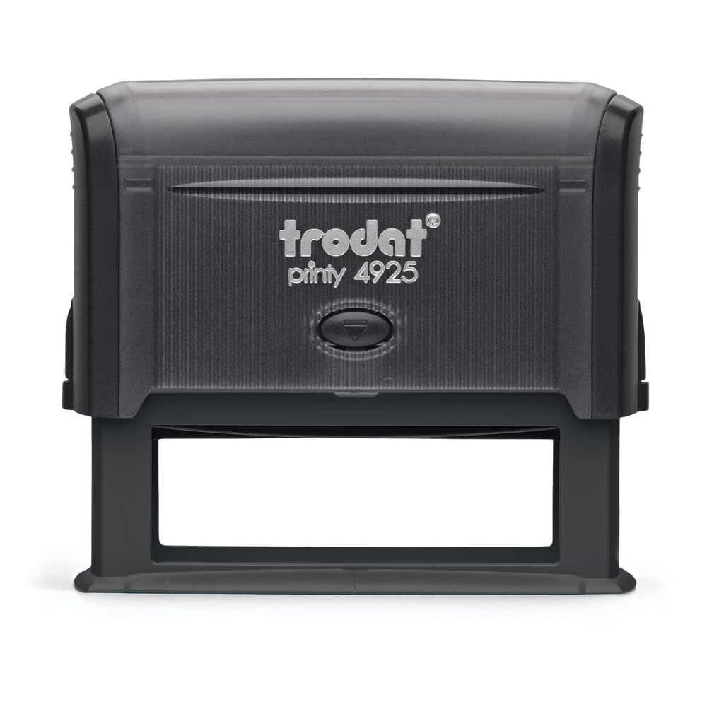 Trodat Black/Blue Printy 4925 Custom Self-Inking Rubber Stamp - 6 Lines Of Text - Impression Size 80X23mm