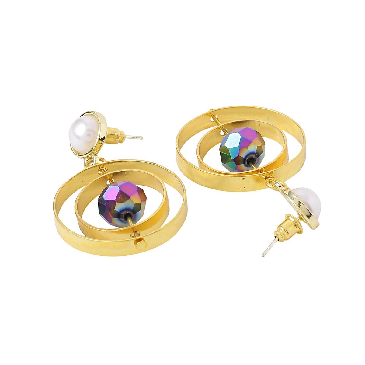 Multicolor Crystal Circle Drop Earrings