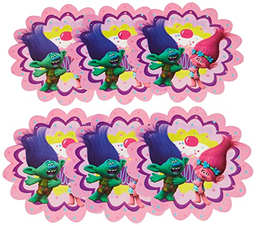 Procos Lot de 6 cartes d'invitation Troll avec enveloppes 49805 Multicolore Taille Unique