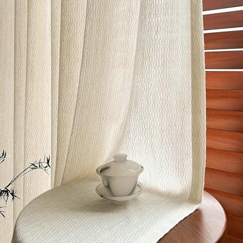Homxi Curtains Semi Blackout Bedroom 2 Panels Set,2 x 42W x 63H inch,Beige Curtains Restaurant Solid Color Window Curtain with Hooks