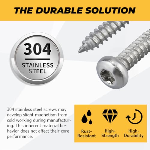 100 tornillos Torx autoperforantes cabeza pan #6 x 1-1/4 acero inoxidable miniatura 6