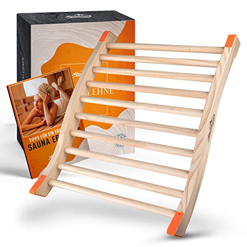 ALPENHAUCH Respaldo para sauna (100% madera natural), respaldo ergonómico con forma de S curvada, accesorios para sauna elegantes cabina de infrarrojos, cabina de infrarrojos, ajuste ideal
