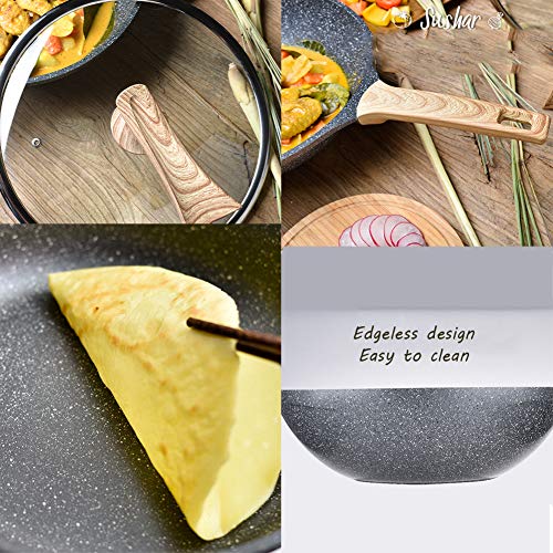 Wok antiadherente con tapa transparente 30 cm miniatura 5