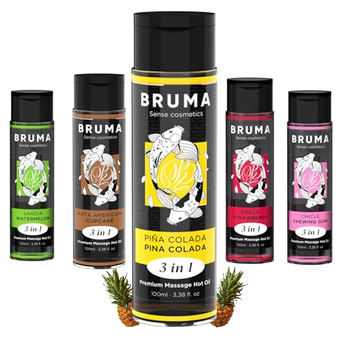 Aceite de Masaje con Olor y Sabor 3 en 1 – Efecto Calor – 100ml – Diferentes Sabores - Lubricante Íntimo, Aceite Corporal, Especial Parejas - Gel de masaje Para Calentar, Relajar y Masajear (Piña)