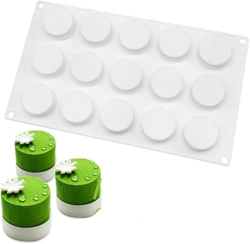 Miniatura 2 de Molde redondo de silicona para hornear para tartas circulares de chocolate, dulces, galletas, cubitos de hielo, herramienta para hacer jabón, velas,