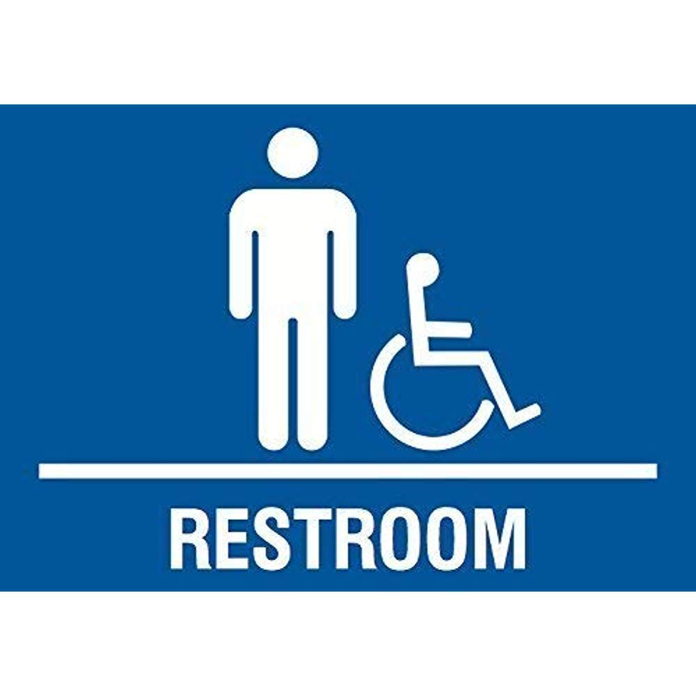 Buy NDTS Metal Deco Sign 12x16 inches Men Restroom Handicap Accessible Blue Sign Retail Office