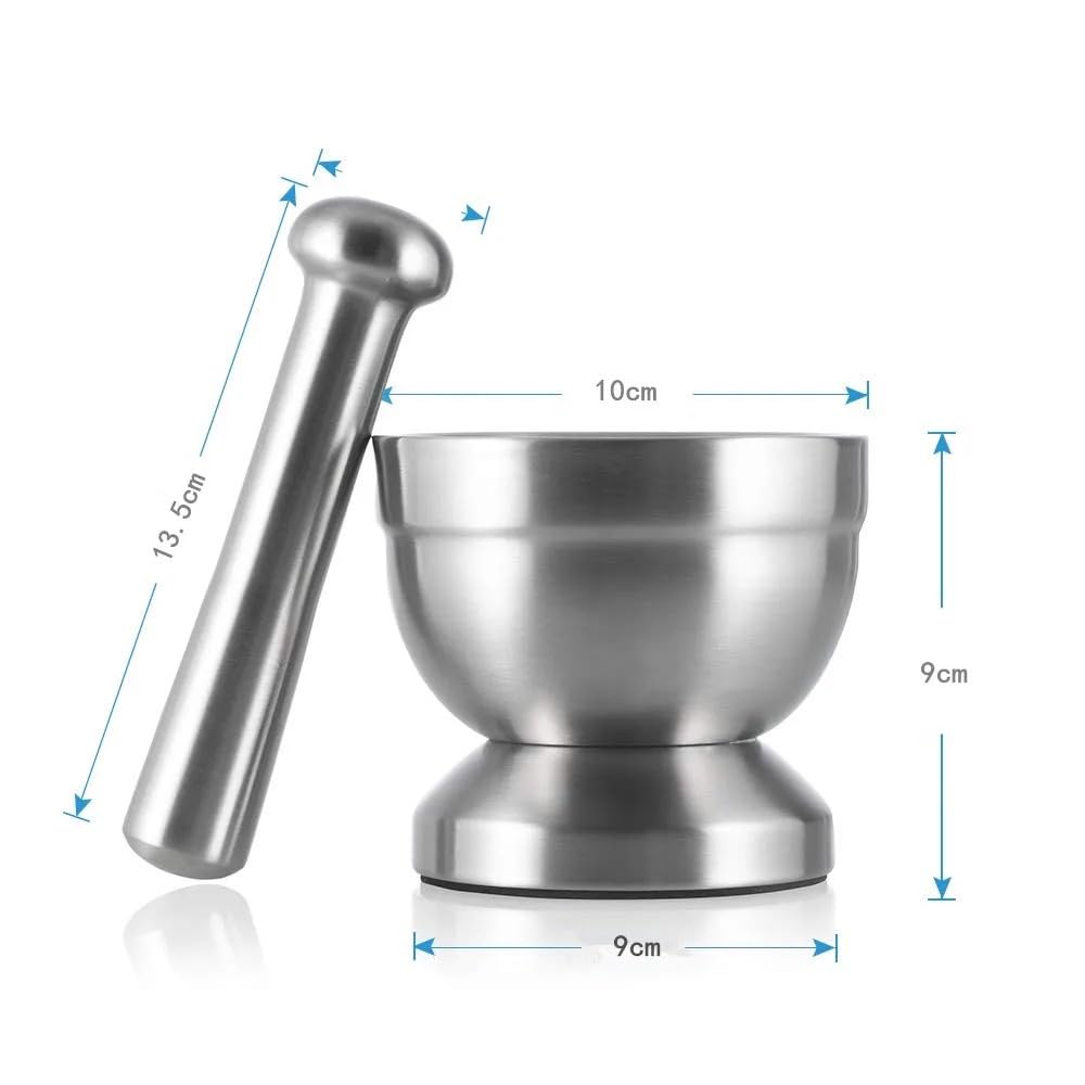 Mortaio Con Pestello Macina spezie in acciaio inox con mortaio e pestello, macina for erbe aromatiche, pillole