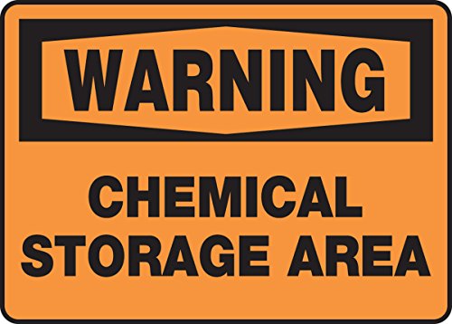 Plaque warning chemical storage area signalétique plastique 7x10 pouces