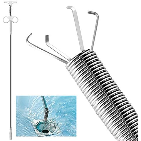 Flexible Sink Grabber Reacher Tool with 4 Claws Retractable Clean Claw for Litter Pick, Drains, Home Sink, Toilet Kitchen Bathroom Tub Washbasin (35.4inch) Cover