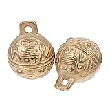 JOINPAYA 2個ペット用銅製鈴 愛らしいデザインの犬用ベル な音色でプレミアムな質感 耐久性も ハンドメイドのアクセサリーやコラージュにも