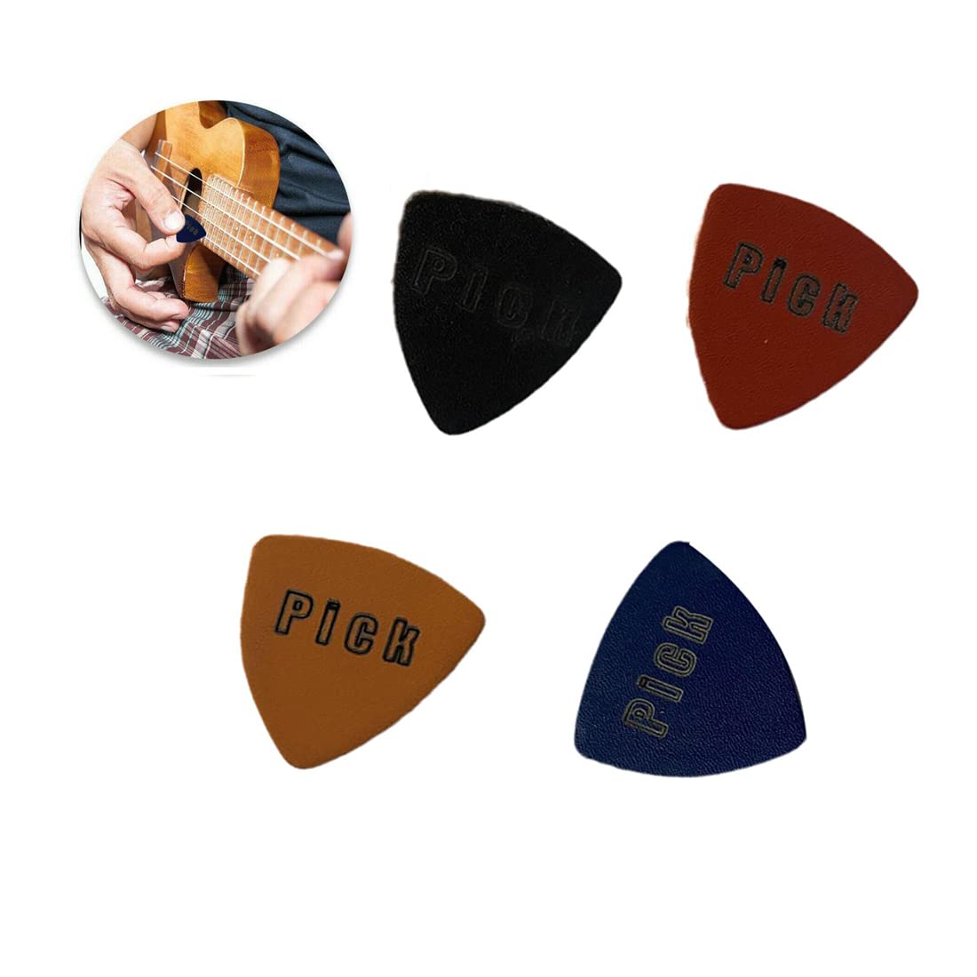 Ukulele For Adults 3-Piece Leather S Set - Finger Plectrums For Guitar ...