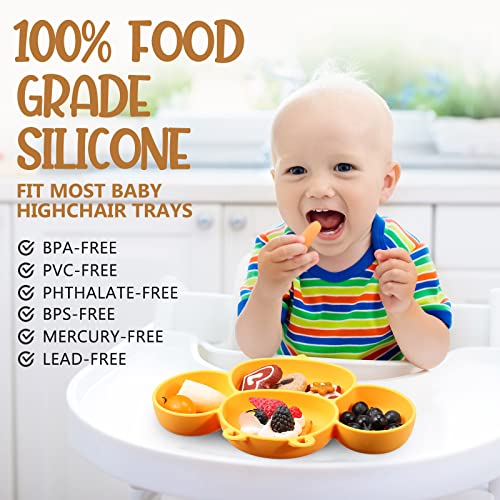 Maxdot 4 Pcs Silicone Baby Plates Toddler Suction Plates Divided Baby Dishes Cute Animal Kids Plates For Toddlers Baby Feeding Eating Supplies, Microwave And Dishwasher Safe, 4 Designs #TOP4