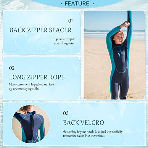 Vofiw Kids Wetsuit Size 6 Boys 2.5Mm Neoprene Wet Suit Long Sleeve Back Zip Wetsuits Child Toddler Full Body Swimsuit For Surfing Swimming (Navy, 6) #TOP1