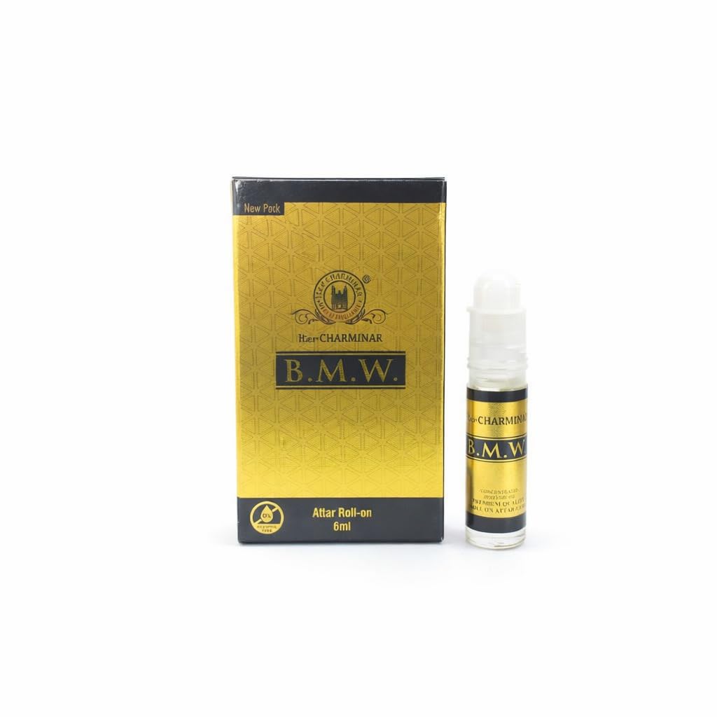 ITER CHARMINAR B.M.W ATTAR, Alcohol Free, Roll On, 6 ml, Pack of 2,GOLD Colour, Unisex Adult-image-13
