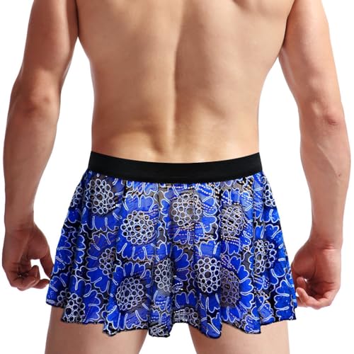 Men's Sexy Sissy Lace Skirt, Men's Ruffled Panties Thongs Mini Skirt Thongs Gay Lingerie4