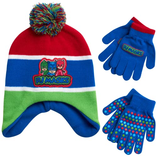 Image of PJ Masks Winter Hat and 2 Pair of Gloves or Mittens Set (Age 2-7)