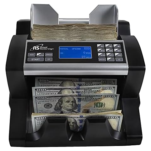 Royal Sovereign USD High Speed Bill Counter with Value Counting and Maximum Security UV/MG/IR/DD Counterfeit Detection, High Volume Money Counter (RBC-ED350) Cover