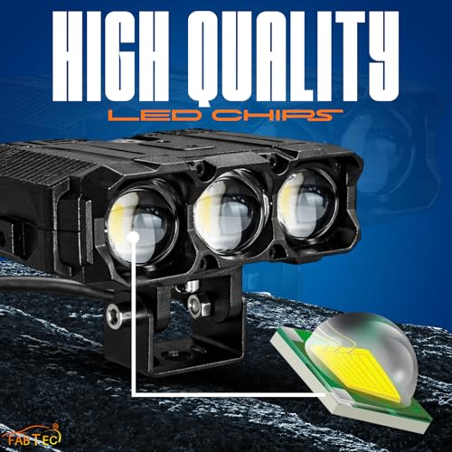 Image of FABTEC Darkhunter 220 WATT 12V High Power Super Bright White Fog Light with High /Low Beam Auxiliary Fog Lights for Cars (6000K /Pack of 2)