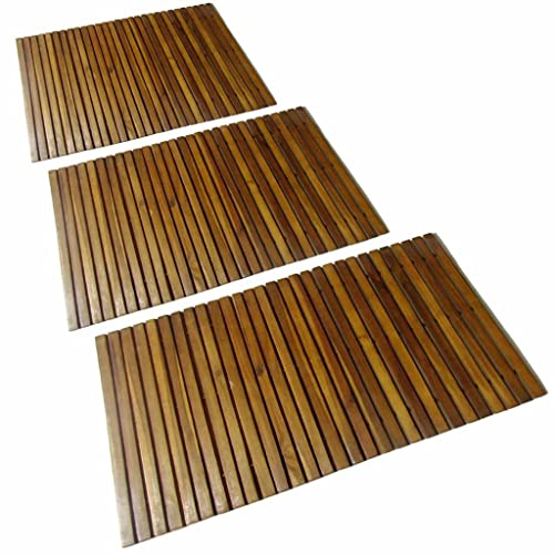 vidaXL 3X Akazienholz Badematte Badteppich Badvorleger Fußmatte Duschvorleger