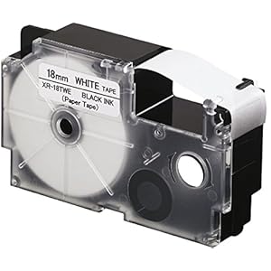 CASIO EZ-label Printer XR-18TWE tape van papier zelfklevend voor indoor gebruik 18 mm x 8,0 m zwart op wit