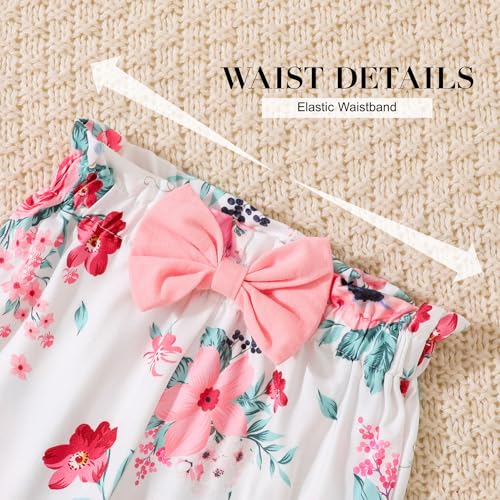 Image of SANMIO Toddler Girl Clothes Cute Ruffle Sleeve Shirt Floral Pants Headband | 3Pcs Fall Winter Outfits Kids Girls Clothing Set 1-6T